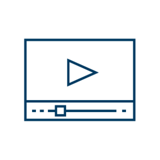 Symbol einer Videoplayer-Webseite
