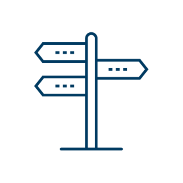 Direction Drei Wegweiser in verschiedene Richtungen